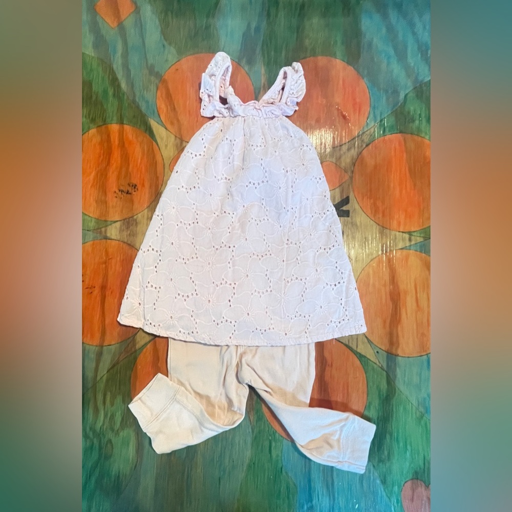 Beebay Girls Pink Outfit 6-9 Months Top and Bottoms Cotton B.